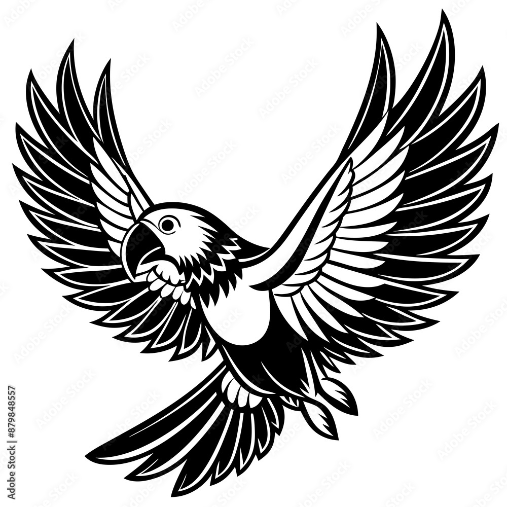 eclectus parrot bird flies icon vector eclectus parrot bird flies icon vector