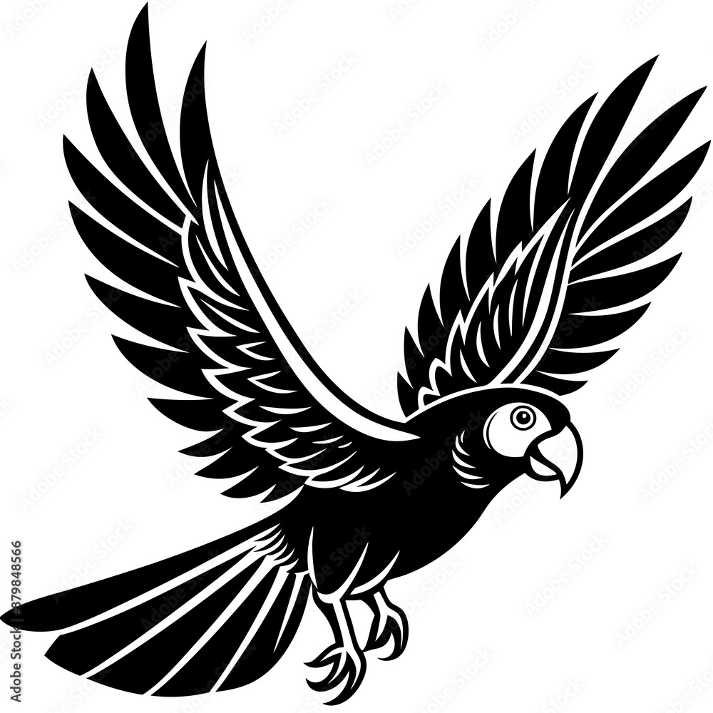 Obraz premium eclectus parrot bird flies icon vector