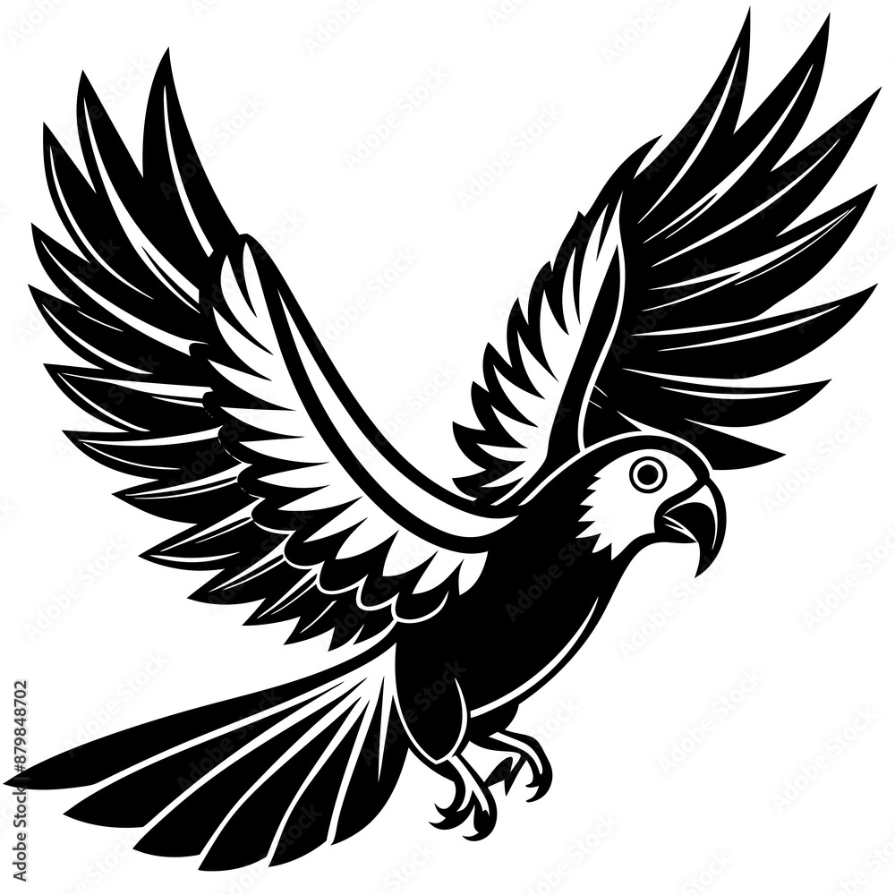 Obraz premium eclectus parrot bird flies icon vector