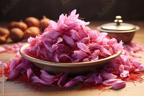 Kashmiri Saffron isolated on transparent background. photo