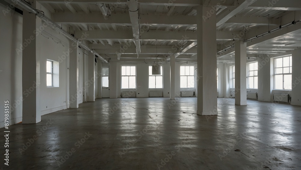 Large empty spacious bright white loft room Large empty spacious bright white loft room