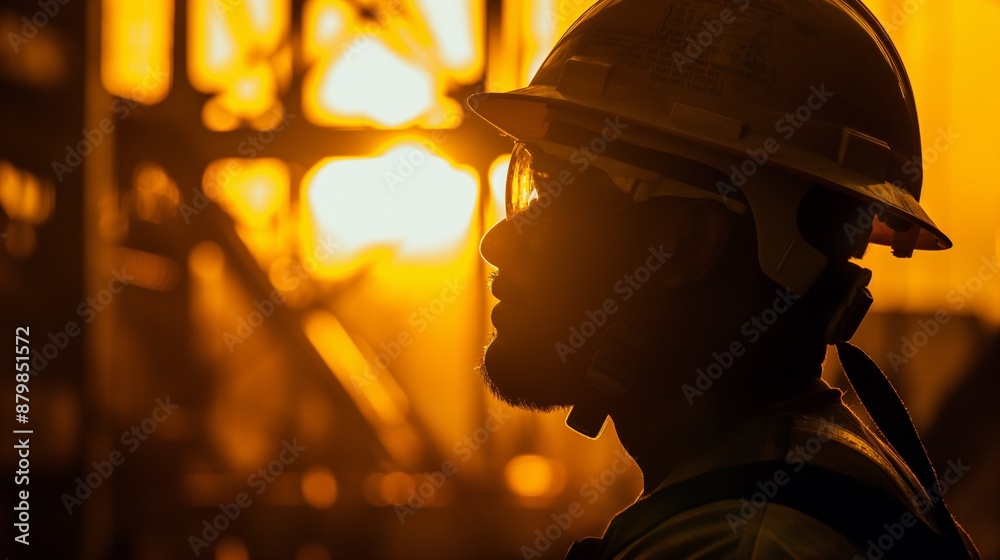 Male builder in a helmet with tools at work, photo of man constructor for Labor Day Male builder in a helmet with tools at work, photo of man constructor for Labor Day