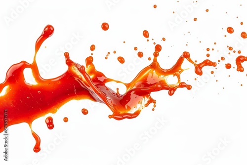 Sriracha and ketchup isolated on white background