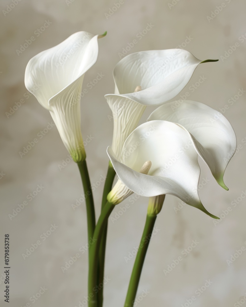 Obraz premium Calla Flower. Beautiful White Blossoms in Botanical Background