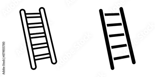 Ladder icon set. Step ladder Symbol. Stairway wooden sign. for mobile concept and web design. vector illustration on white background