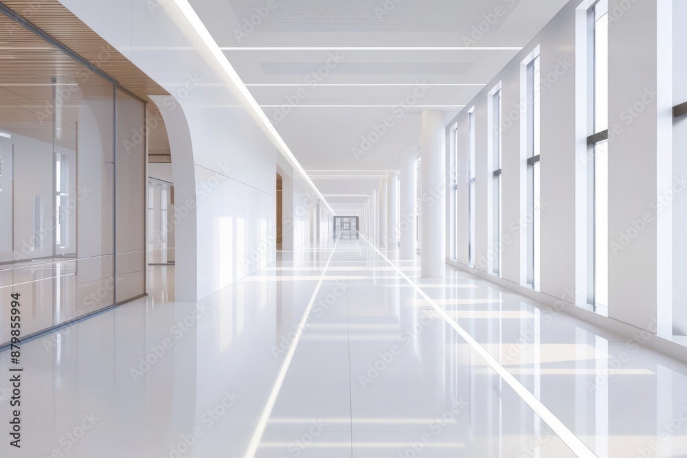 A minimalist educational complex where enchanted pathways glow and adjust in realtime to student movement A minimalist educational complex where enchanted pathways glow and adjust in realtime to student movement