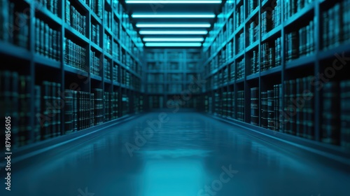 A minimalist library where enchanted books whisper lessons and project holographic visuals