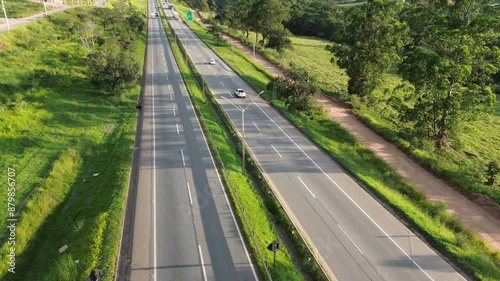 Traffic of various vehicles on the Fernao Dias highway, BR 381 photo