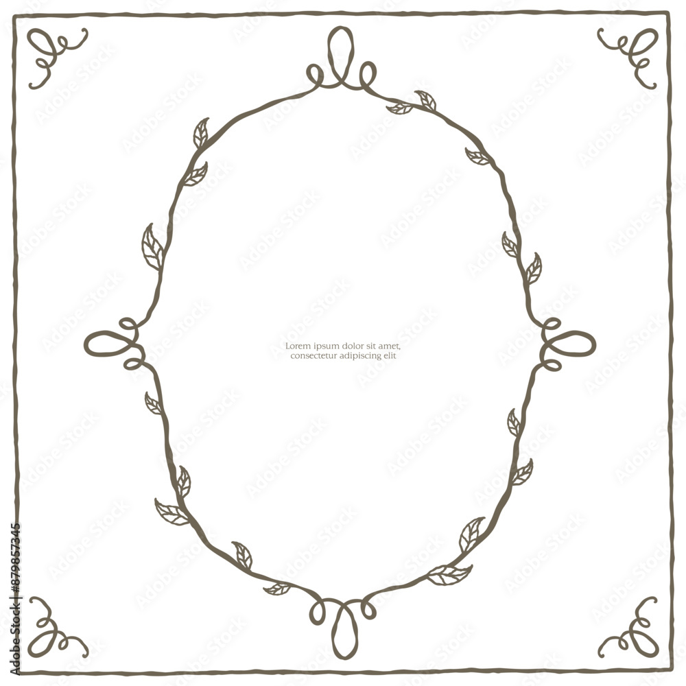 Various classic hand drawn floral frame background layout template for cards memo invitation notes book cover journal Various classic hand drawn floral frame background layout template for cards memo invitation notes book cover journal