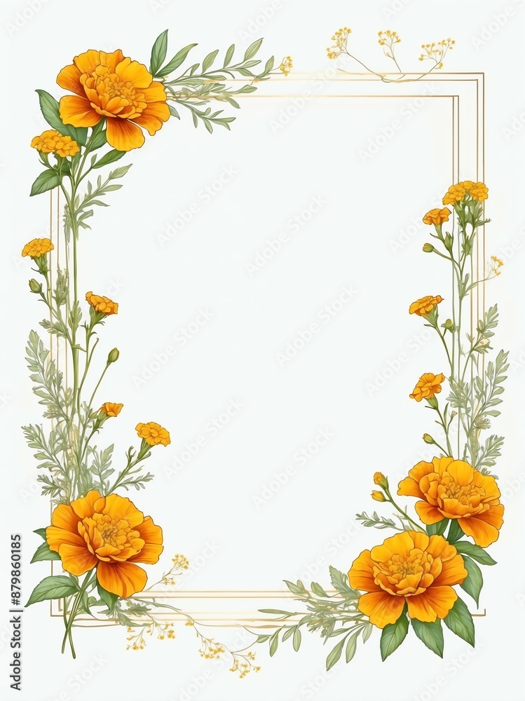 Obraz premium white space for text with floral border background