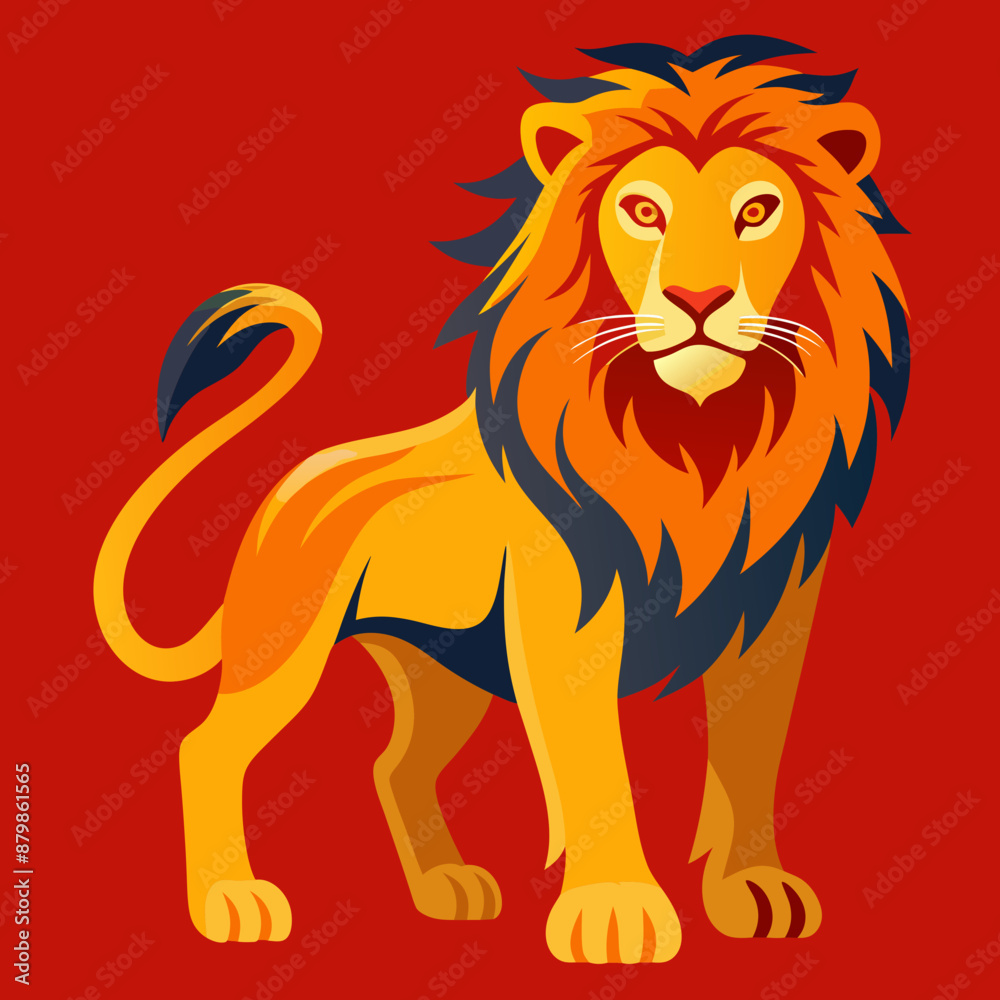 Obraz premium simple lion bold lines