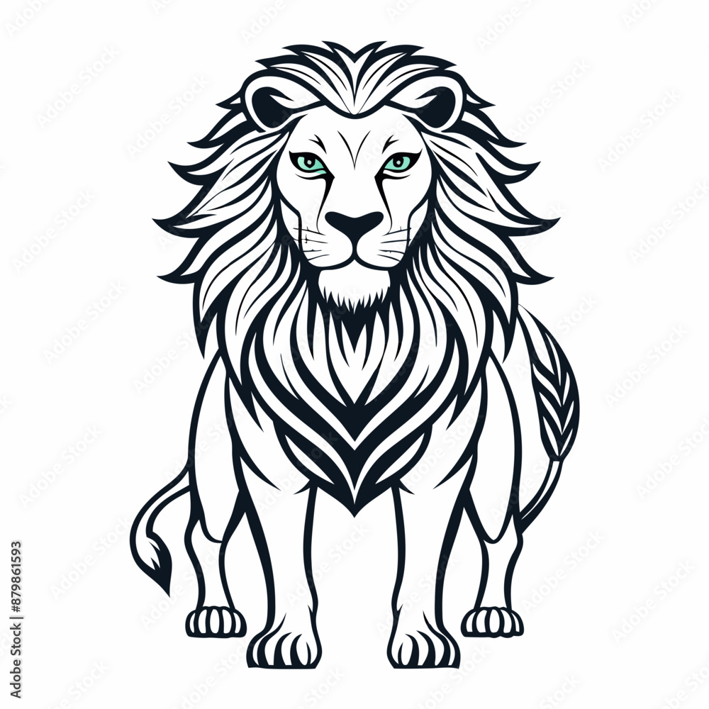 simple lion bold lines simple lion bold lines