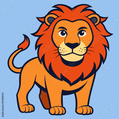 simple lion bold lines