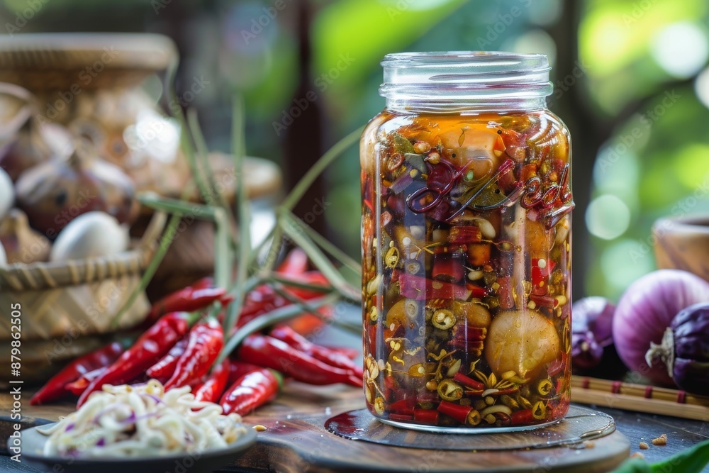 Traditional Thai preserved fish sauce called Pla ra Traditional Thai preserved fish sauce called Pla ra