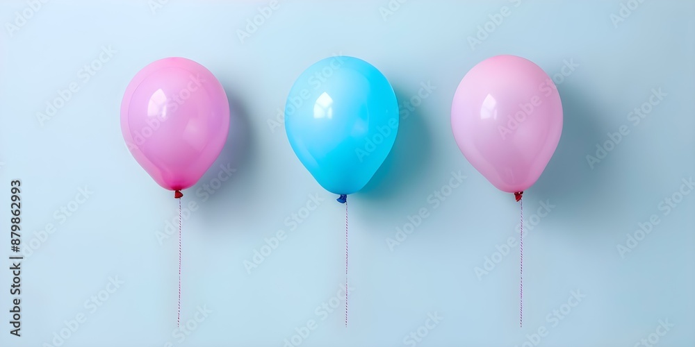 Vibrant Balloons for Gender Reveal or Trans Celebration Party Decorations. Concept Gender Reveal, Trans Celebration, Vibrant Balloons, Party Decorations