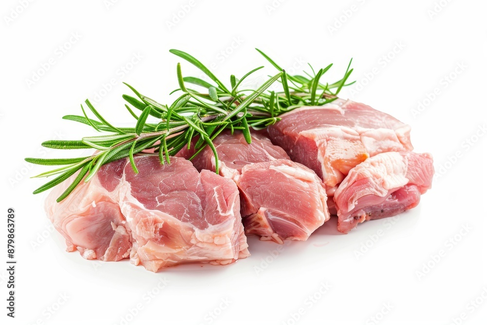 Uncooked pork legs on white surface Uncooked pork legs on white surface