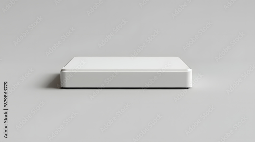 White minimalist box on a plain background, ideal for modern packaging and storage solution White minimalist box on a plain background, ideal for modern packaging and storage solution