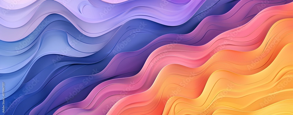 Abstract background with wavy patterns in purple, blue and orange colors. Vector illustration of gradient color waves for design. Abstract waving lines texture. Background banner Abstract background with wavy patterns in purple, blue and orange colors. Vector illustration of gradient color waves for design. Abstract waving lines texture. Background banner