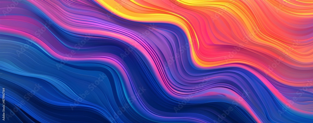 Abstract background with wavy lines in vibrant colors, creating an artistic and dynamic visual effect. The colorful gradient creates a sense of movement and energy, perfect for adding excitement Abstract background with wavy lines in vibrant colors, creating an artistic and dynamic visual effect. The colorful gradient creates a sense of movement and energy, perfect for adding excitement