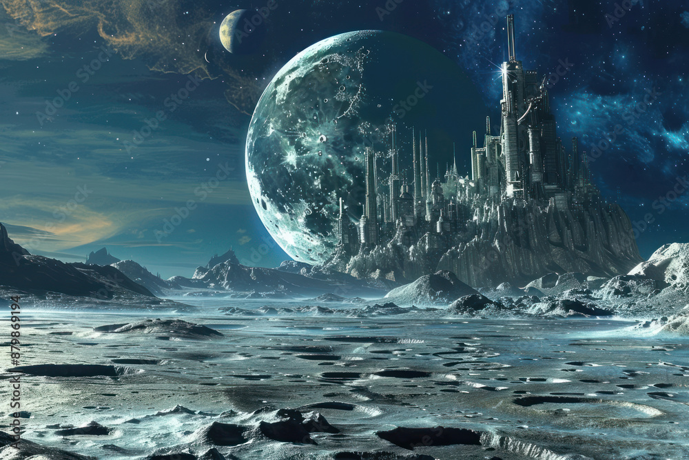 A futuristic city on the Moon A futuristic city on the Moon