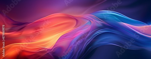 Wallpaper Mural A background with swirling colors and abstract shapes, representing the dynamic nature of AI technology. The color palette includes vibrant blues, purples, reds, and oranges, creating an energetic atm Torontodigital.ca