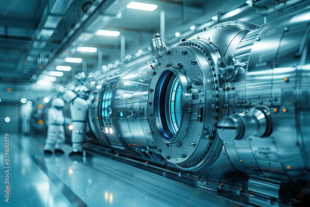 Fototapeta premium EUV light beam machine sterile ,controlled,necessary ,semiconductor fabrication