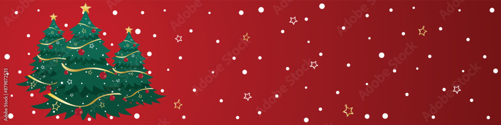 Christmas tree on a red background
