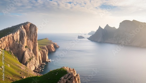 sea and rocks playa de formentor isle of staffa scotland photo