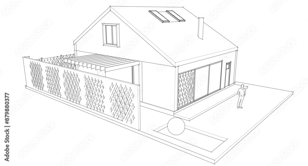 modern apartment house 3d illustration