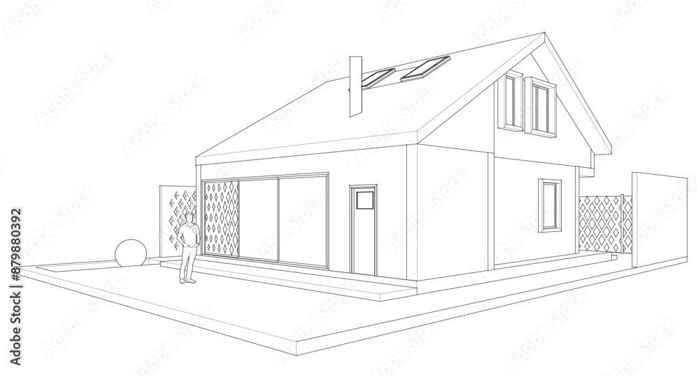 modern apartment house 3d illustration