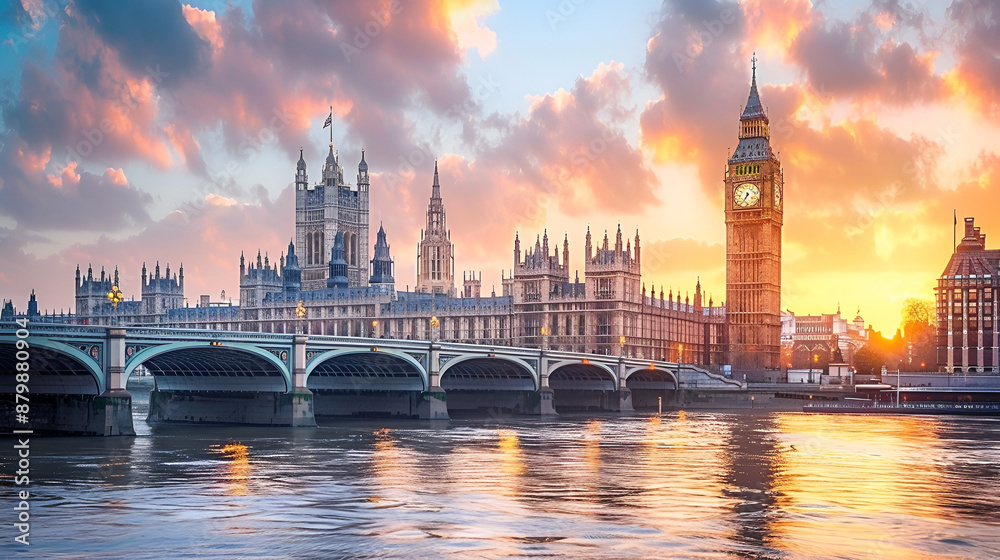 Naklejka premium London, UK's Big Ben and the Houses of Parliament