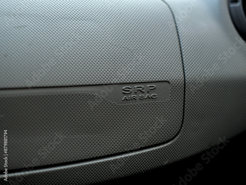 Airbag logo on car dashboard