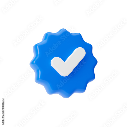 Verified icon isolated over transparent background, png. 3d rendering.