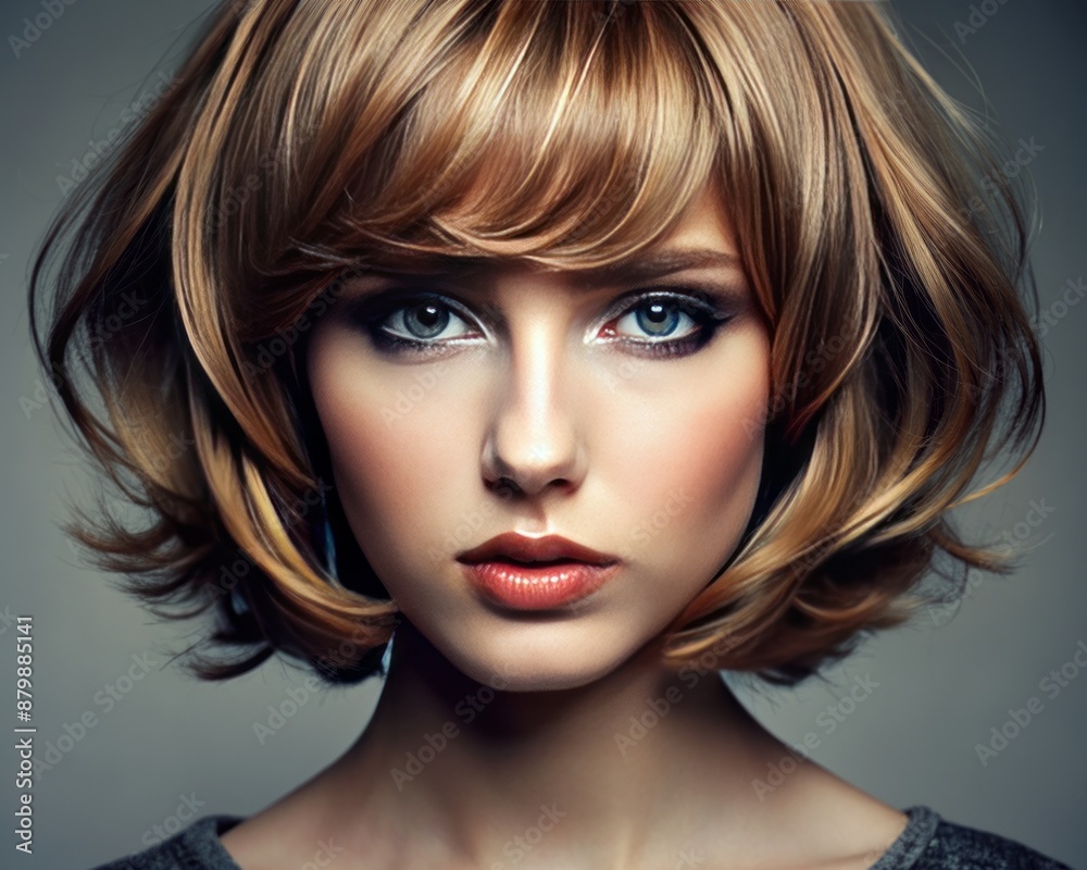 Close-up of a girl with a layered haircut, emphasizing dimension and texture. Close-up of a girl with a layered haircut, emphasizing dimension and texture.