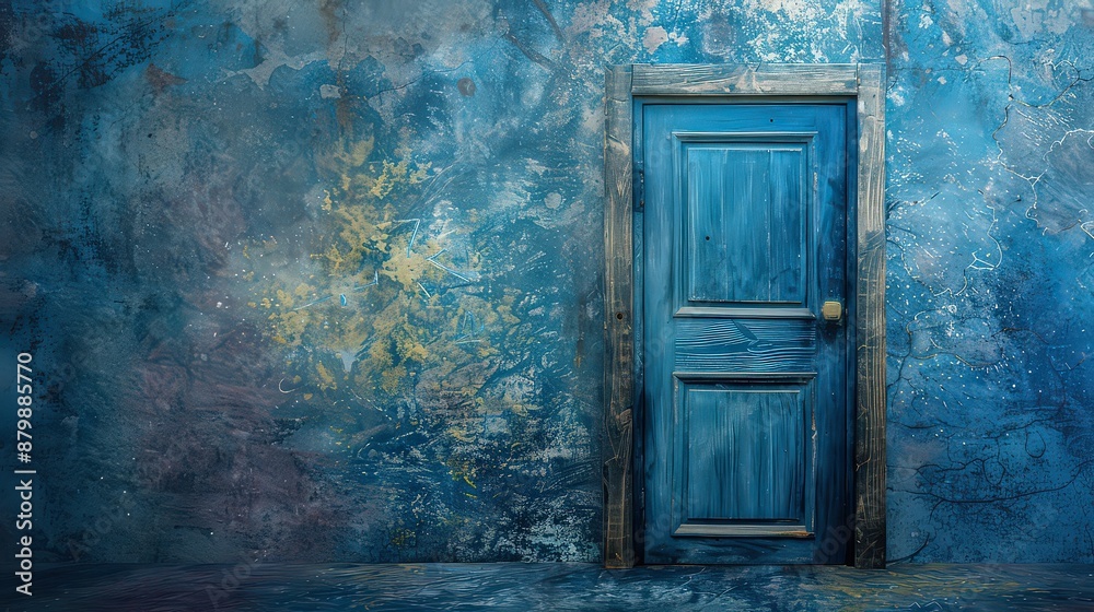 Creative blue door background. Creative blue door background.