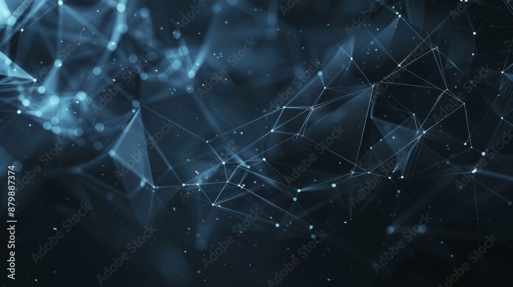 Obraz premium Immerse yourself in visually captivating digital artwork featuring connected dots and lines, creating a futuristic ambiance. Explore the abstract side of this cyberinspired design