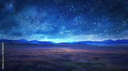 A vast plain under a starry night sky