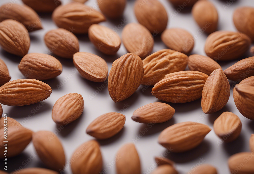 A circle of almond nuts neatly arranged highlighting their brown skins and healthy fats a staple of