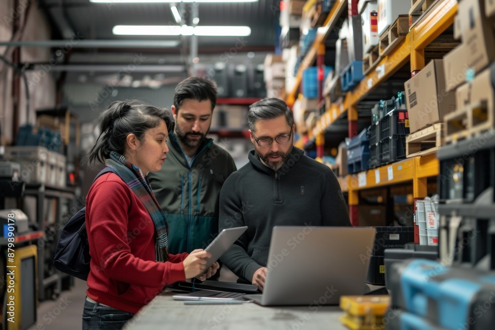 Vibrant small business scene unfolds open garage Vibrant small business scene unfolds open garage