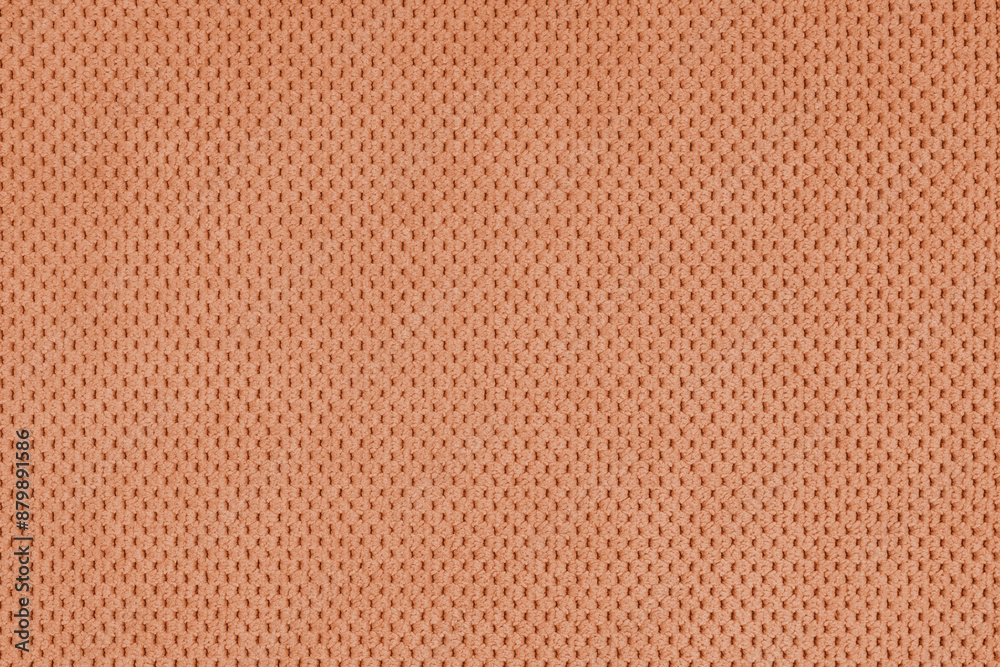 Plain orange velour upholstery fabric, fleecy jacquard with pattern weave texture background Plain orange velour upholstery fabric, fleecy jacquard with pattern weave texture background