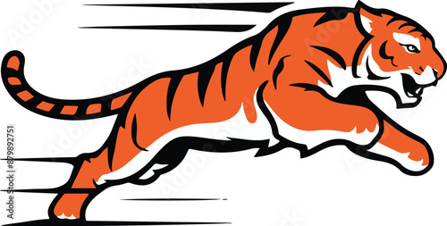 Free vector roaring tiger mascot logo illustration, Sports team tiger mascot
