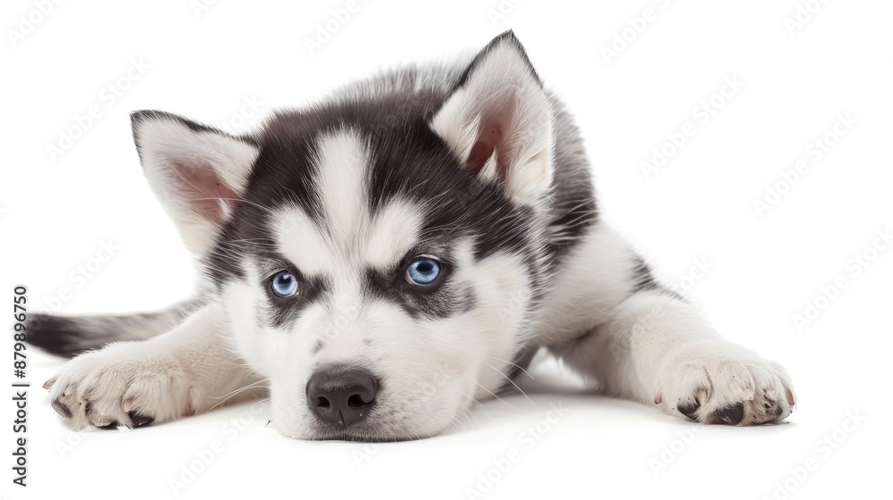 Isolated Siberian Husky Puppy on White Background Isolated Siberian Husky Puppy on White Background