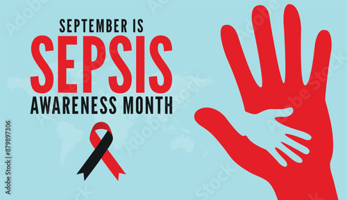 September is Sepsis Awareness Month background template. Holiday concept. background, banner, placard, card, and poster design template