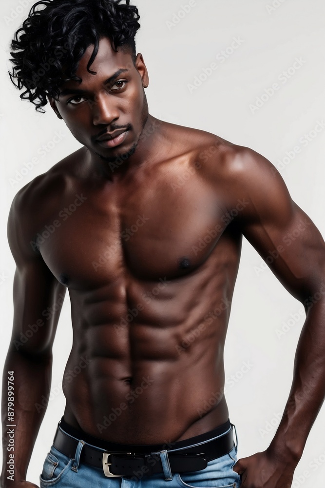 Fototapeta premium Jeune homme séduisant torse nu plein de charisme 