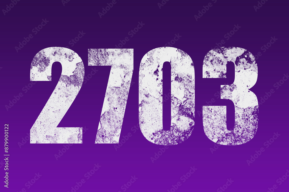 flat white grunge number of 2703 on purple background. flat white grunge number of 2703 on purple background.