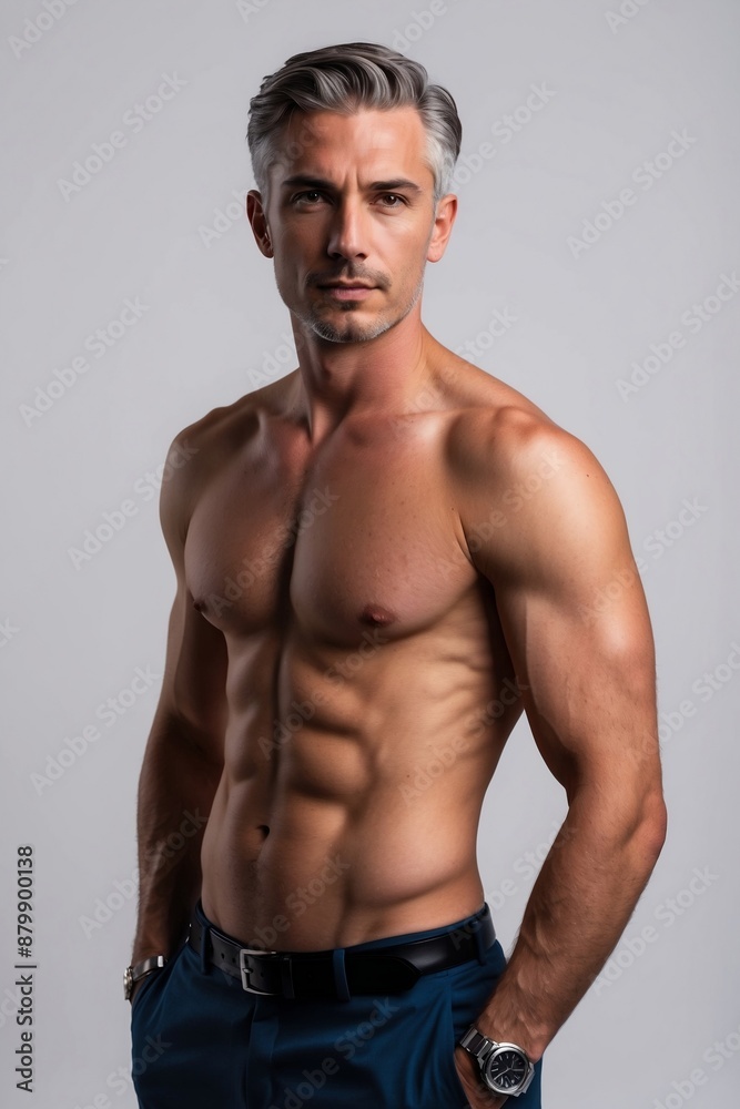 Fototapeta premium Jeune homme séduisant torse nu plein de charisme 