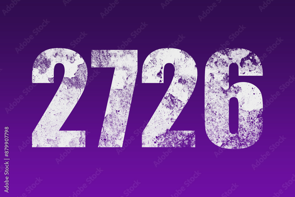 flat white grunge number of 2726 on purple background. flat white grunge number of 2726 on purple background.