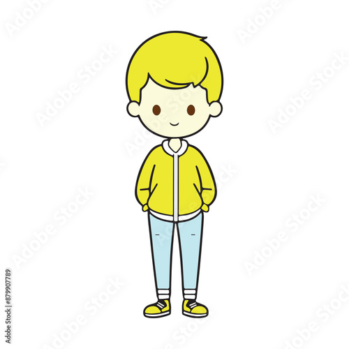 Boy color vector illustration