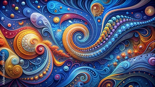 Colorful Abstract Art Wallpaper with Dynamic Swirls and Patterns