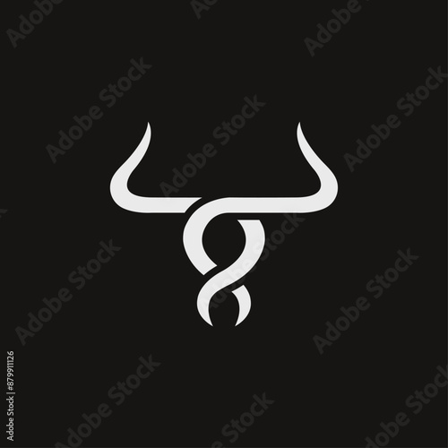 Simple bull logo twist design